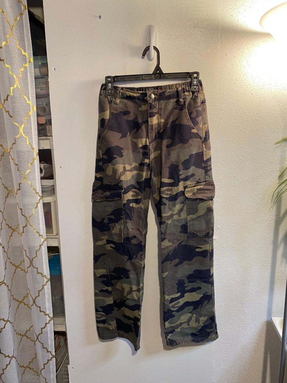 Camo Cargo Denim Pants SZ 12-13 Y, Shein